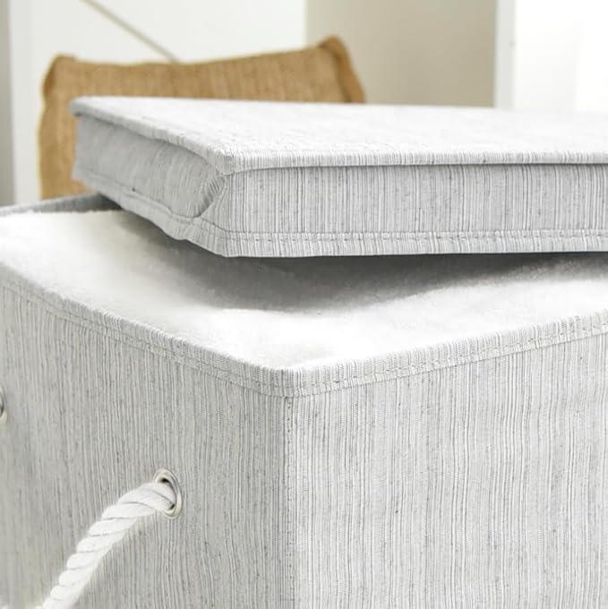 Pack of 2 Large Modern Fabric Storage Bins, Sturdy Foldable Closet Organizer System, Collapsible Shelf Organizer Shelves Basket Storage Bin 16.3"x 12"x 10.24"