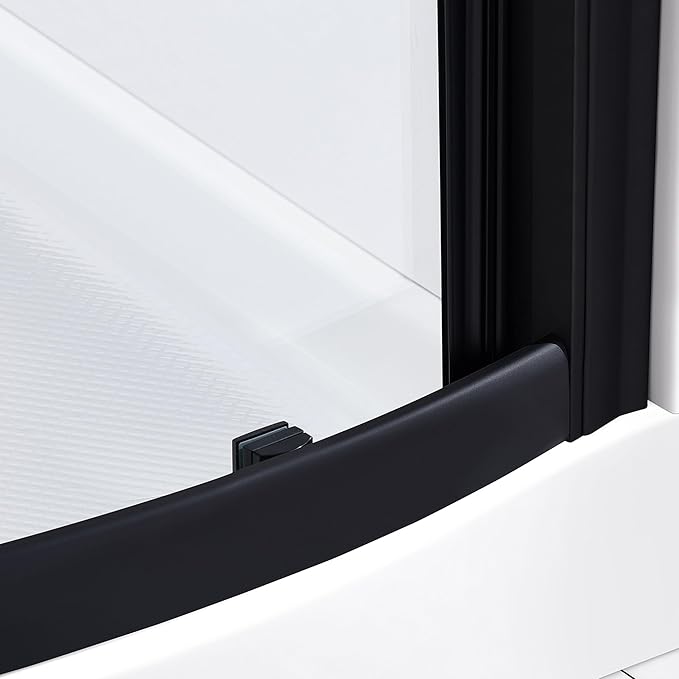 OVE Decors Breeze 32 in. Corner Shower Clear Sliding Door with Included Walls and Base in Black Finish