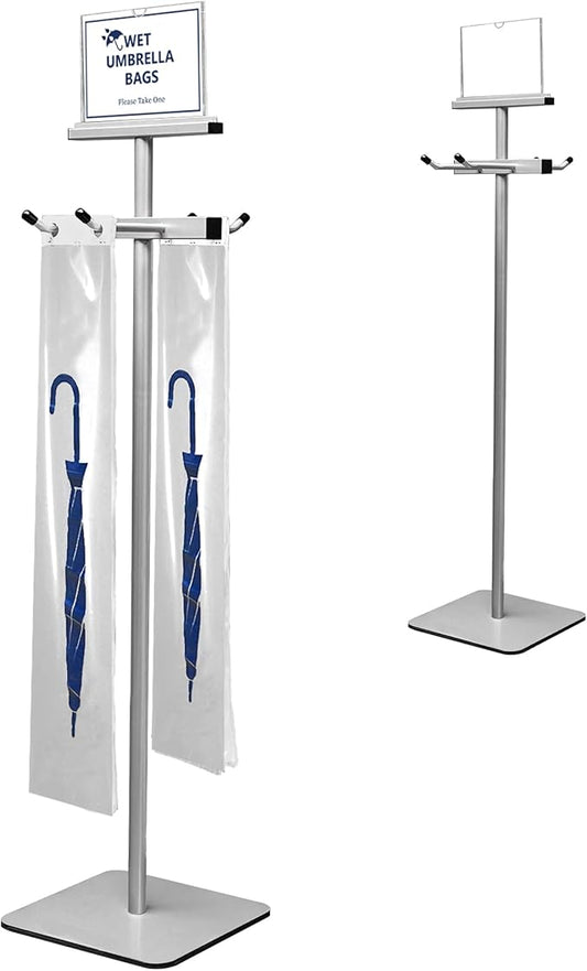 Wet Umbrella Stand with Free 200 Plastic Umbrella Bags and Holder