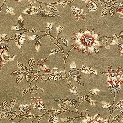 SAFAVIEH Lyndhurst Collection Runner Rug - 2'3" x 12', Green & Multi, Traditional Floral Design, Non-Shedding & Easy Care, Ideal for High Traffic Areas in Living Room, Bedroom (LNH552-5291)