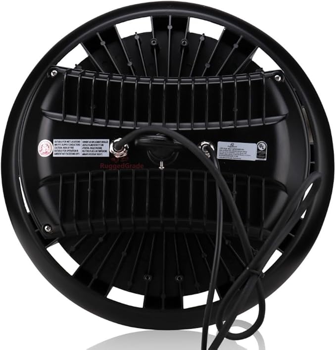 RuggedGrade 150W - Titan V HO Series LED High Bay UFO Light/M-Sensor - 56,000 Lumens - High Voltage 277-480V - 5000K Bright White - Wattage Selectable 150W/120W/100W - Outdoor Light - DLC 5.1 Premium
