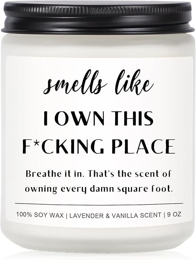 Haukea Funny House Warming Gifts New Home, Housewarming Gifts, New Home Gift Ideas for Women Men Couple, First Apartment Essentials Homeowner Decor Closing Gift - lavender Scented Candle 9 oz(Homes 4)