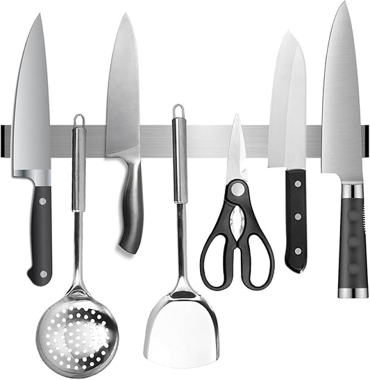 Magnetic Knife Holder for Wall, Knife Magnetic Strip for Fridge Mount Knife Rack Kitchen Utensil Holder Metal Tool Holder Knife Block Kitchen Organization, 20 Inch