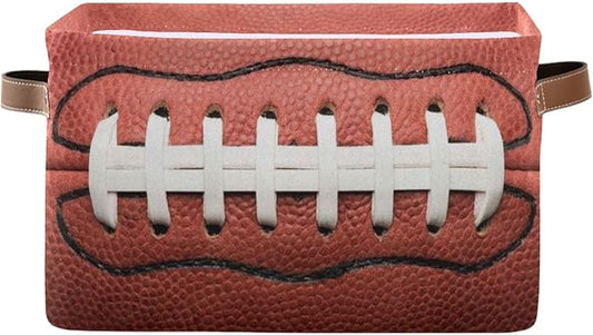 Football Rectangular Storage Basket Organizer Bin Shelf Baskets For Clothes Gifts For Home Office Dorm