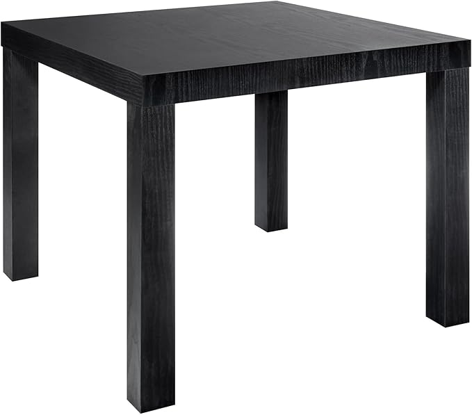 Parsons End Table Black Oak, 17.5" H x20 W x20 D, PVC Laminated Hollow Core, Water Resistant, Sturdy Square Construction, Minimal Assembly, for Living Room/Dorm/Small Apartment, 2026, Home Essential