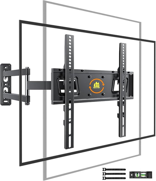 Landscape to Portrait Rotating TV Wall Mount for Vertical Mounting of Displays,Menu Wall Board Mount for 26-65" TVs Holds 88 lbs, Full Motion Corner TV Mount Height Adjusted,VESA 400x400,FORGINGMOUNT