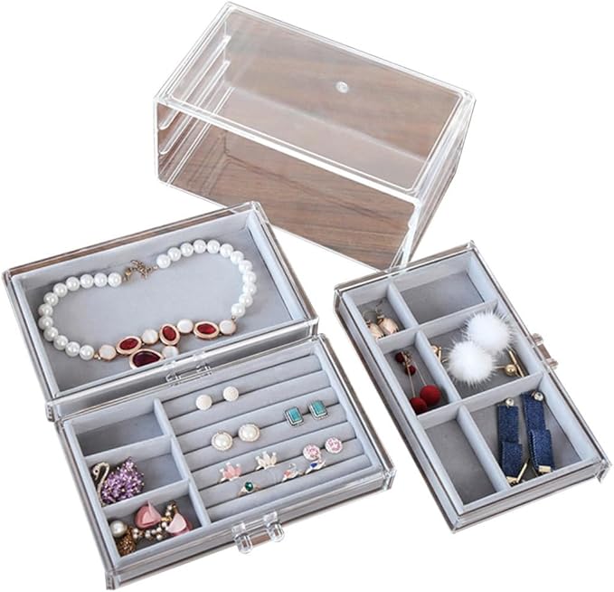 FRCOLOR Professional Makeup Organizer Box Acrylic Jewelry Storage Rack Makeup Case