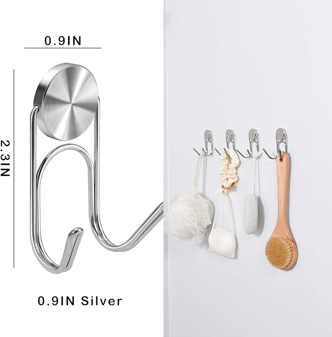Magnetic Hooks Heavy Duty Magnetic Hooks,Magnets Hanging Hooks for Refrigerator Grill Toolbox Cabins Outdoor,Cruise Essentials Camper Accessories,8pack(Silver,0.9in-2 15Lbs)