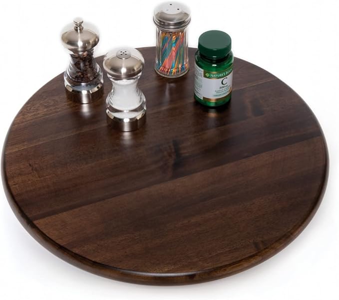 Lipper International 2115WN Acacia Walnut Finish Lazy Susan, 15-inch Length
