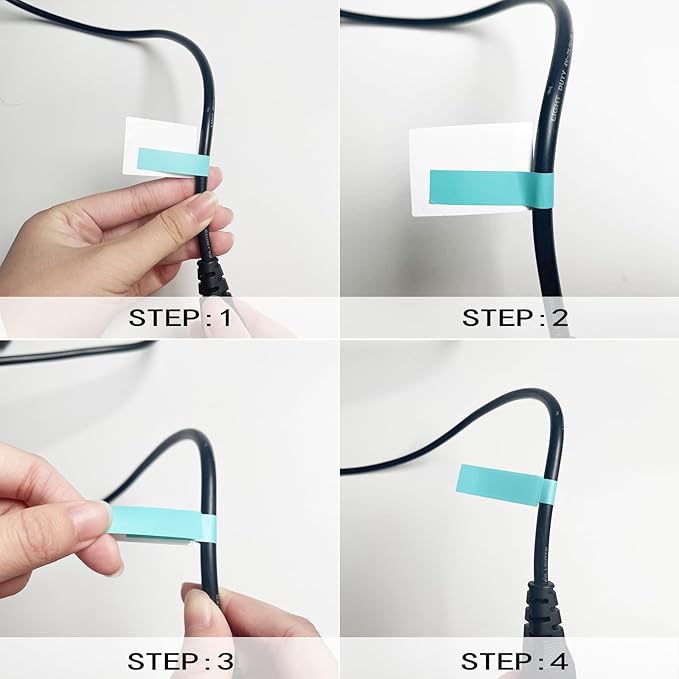 750Pcs Cable Labels 25 Sheets Waterproof Tags 5 Colors Cable Management Labels,for Laser Printers and Handwritten Self-Adhesive and Tear Resistant Label