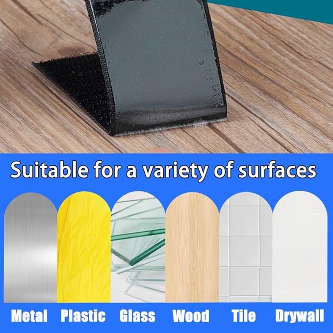 10 Pairs Adhesive Hook and Loop Strips Heavy Duty, Strong Back Adhesive Double Sided Hook Loop Tape(1×2.8in)