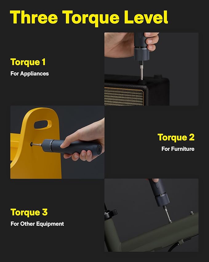 HOTO 18-Piece Tool Kit, Electric Screwdriver w/LED, 3 Torque, 10 Bits, Basic Home Tool Kit - Compact & Portable w/Hidden Buckle, Home Repair Set for DIY Projects/Dorm Repairs/Assembling