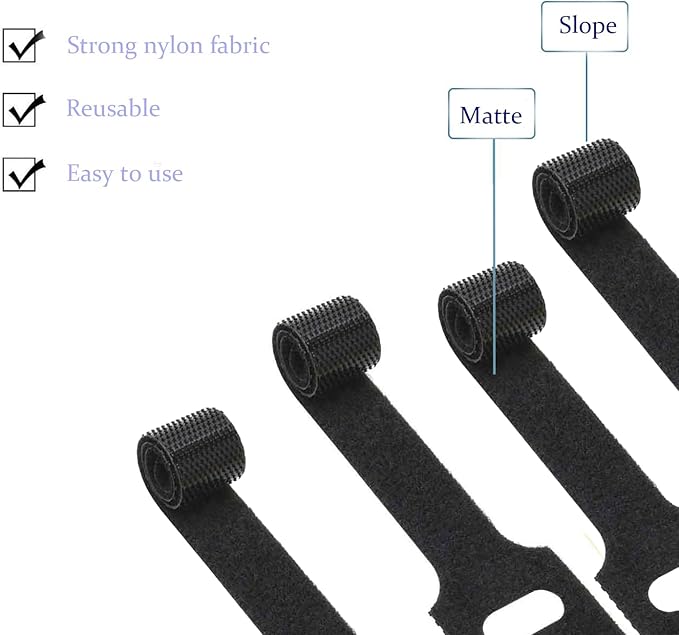 48 Pcs Cable Labels with Black Marker & Reusable Hook and Loop Ties - 24 Pcs Write-On Wire Labels + 24 Pcs Cable Ties for Electronics, Computer, Home and Office Cord Organization and Identification