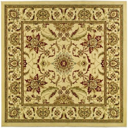 SAFAVIEH Lyndhurst Collection Area Rug - 8' Square, Ivory & Ivory, Traditional Oriental Design, Non-Shedding & Easy Care, Ideal for High Traffic Areas in Living Room, Bedroom (LNH216A)