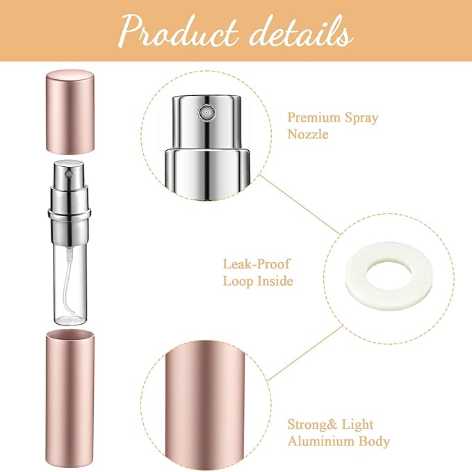 Zonon 56 Pieces 5ml Refillable Perfume Atomizer Mini Refillable Spray Perfume Bottle Portable with 56 Pieces Refill Pump Dispenser Pump Transfer Tool for Outgoing Valentine's Day(Morandi Color)