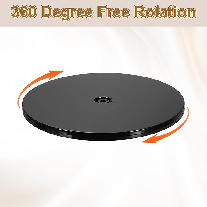 uxcell 4Pack Acrylic Lazy Susan Turntable, 9" Spinner Lazy Susan Turntable Organizer, Acrylic Ball Bearing Rotating Tray for Pantry Spice Rack Decorating, Black