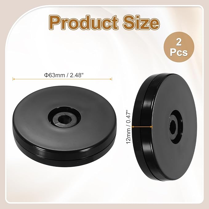uxcell 2Pack Acrylic Lazy Susan Turntable, 2.5" Spinner Lazy Susan Turntable Organizer, Acrylic Ball Bearing Rotating Tray for Pantry Spice Rack Decorating, Black