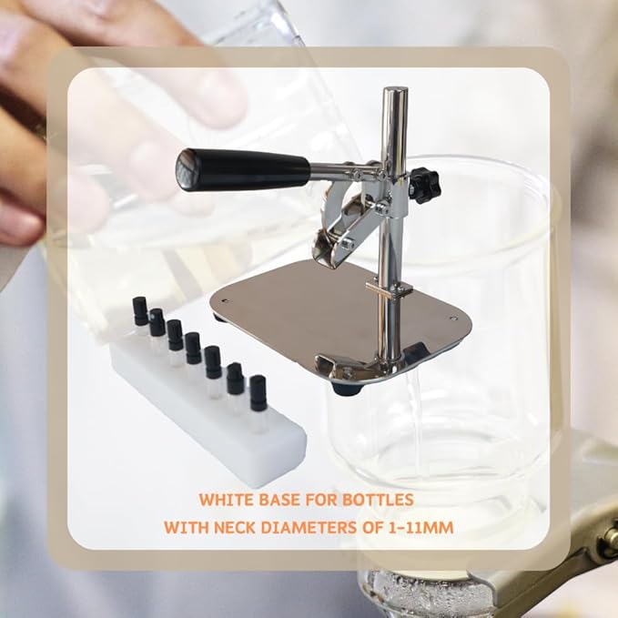 Manual Short Base Tabletop Perfume Bottle Cap Sealer for Small Diameter Caps, Easy-to-Use Perfume Sample Sprayer Sealing Tool