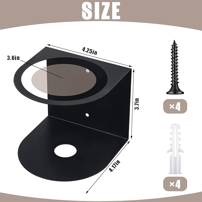 2 Pcs Spray Bottle Holder Wall Mount Bottle Organizer Spray Can Holder Organizer for Garage and Workspace Stainless Steel Easy Install Craft Workspace Paint Rack with Hardware (Black)