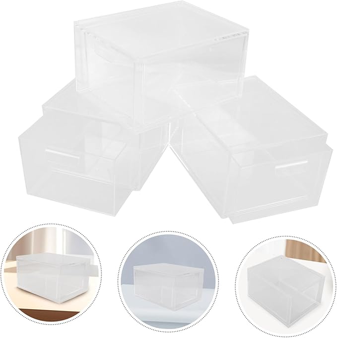 3pcs Storage Bins Lids Stackable Drawer Organizer Pantry Organizer Bins Acrylic Makeup Storage for Vanity Bathroom