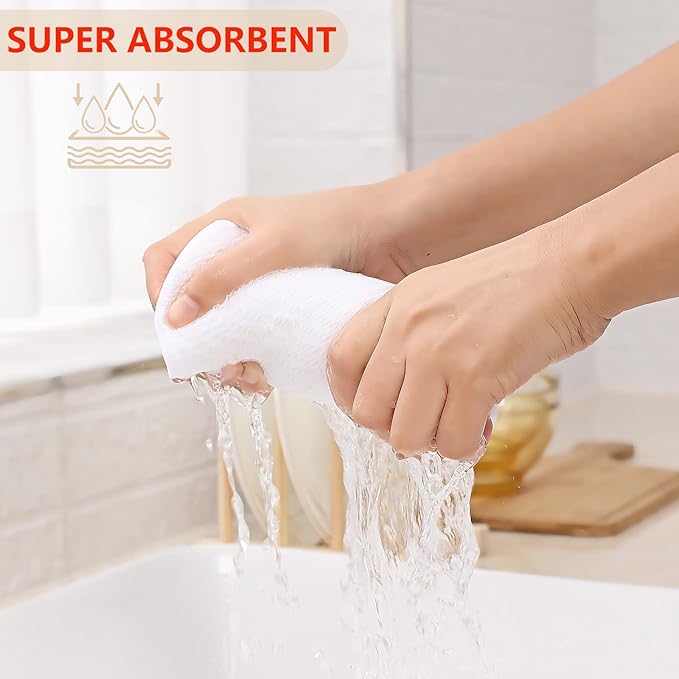 Kitinjoy 100% Cotton Waffle Weave Kitchen Hand Towels (13 X 28 Inches, White), 8-Pack Super Soft and Absorbent Dish Towel for Drying Dishes