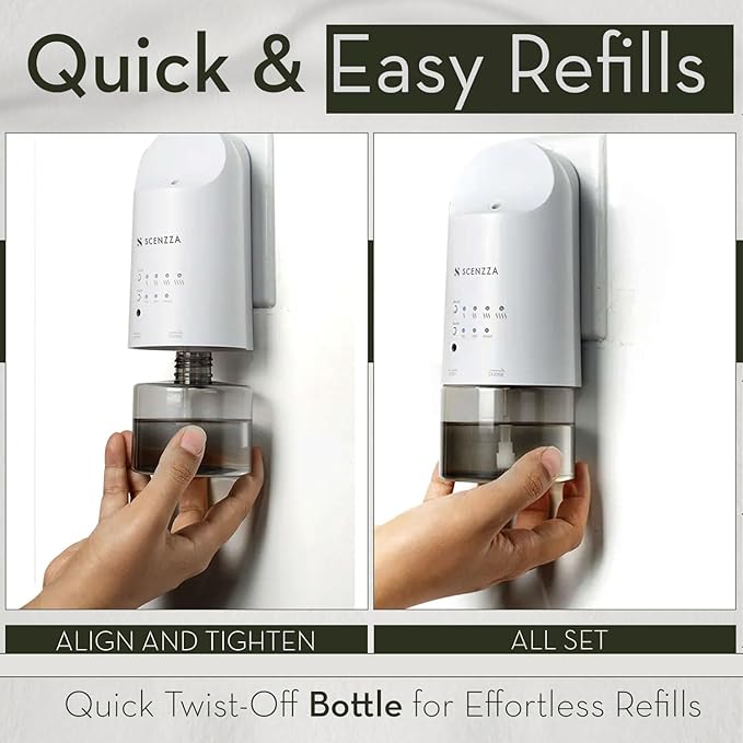 Plug in Waterless Essential Oil Diffuser for Wall Outlet, Portable Wall Diffuser Aromatherapy Device, Light Sensing & Long Lasting Fragrance, Perfect for Home, Office, & Spa, 160ml, White