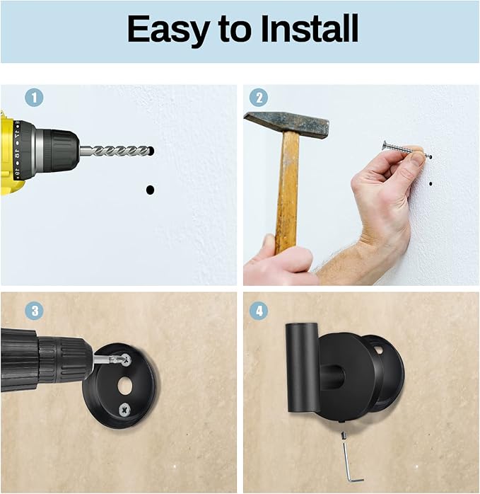 Kruodop Towel Hooks for Bathroom,6 Packs Wall Mount Towel Holder,Black Matte Wall Robe Hook,Stainless Steel Heavy Duty Door Hanger Towel Hook for Kitchen, Bedroom,Hotel,Pool,Coats - Black