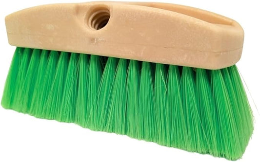 Teravan Green Flow Through Brush Head, 8-Inch Extra Soft Bristle Brush for Gentle Car Wash, RV, Boat, Window & Floor Cleaning, Compatible with Pole Handle