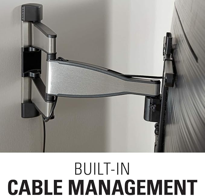 Sanus Premium Full Motion TV Wall Mount for 32" - 55" TVs - Stainless Steel Finish with FluidMotion Design for Smooth Extension, Tilt,