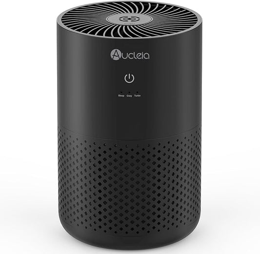 Air Purifiers for Bedroom Home with H13 True HEPA Filter, 20dB Quiet Air Cleaner for Pets Hair Dander Odor, Smoke Dust Pollen, Aromatherapy Function, Black