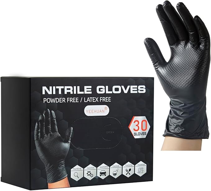 10 Mil Nitrile Gloves Disposable Heavy Duty Rubber Chemical Resistance Gloves for Mechanic