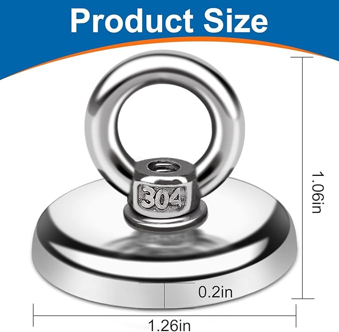 E BAVITE Magnetic Hooks, 100 LB（45KG） Heavy Duty Neodymium Magnet Hook with Countersunk Hole Eyebolt, Perfect for Home, Kitchen, Workplace, Office and Garage, 20 Packs