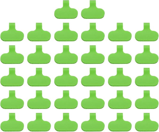 PATIKIL 2.4 x 1.5 Inch Cable Labels, 32 Pcs Electronic Cable Identification Tags Nylon Write on Wire Labels Oval Cord Tags Labeling for Electronics Management Organization, Green