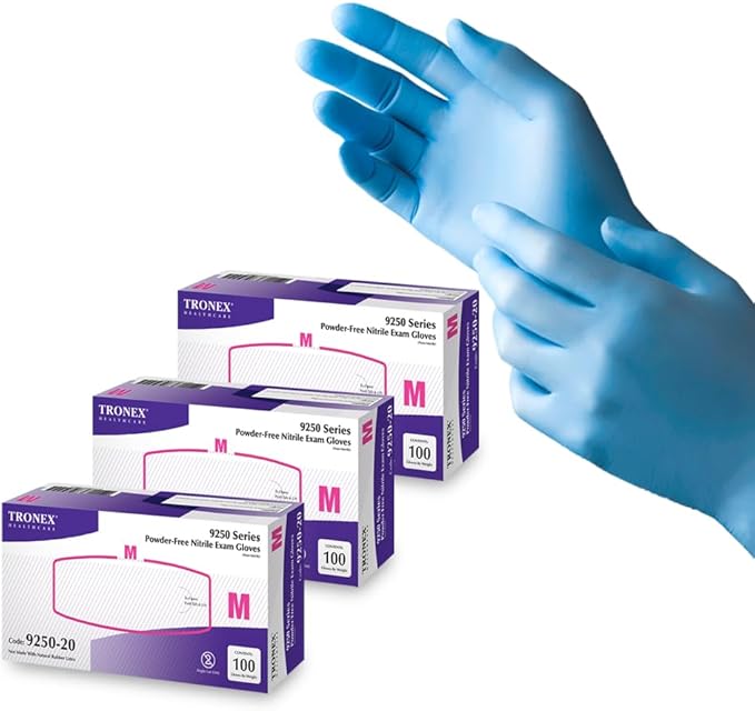 XS - 2XL Nitrile Glove, Examination, Fingertip-Textured, Powder-Free, Blue