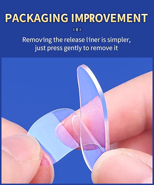 Nano Double Sided Adhesive Pads Strong Sticky Dots & Residue-Free, Mounting Tape Heavy Duty Hang Picture Decor Poster Map, Clear Large Dots Tape Removable, 180 Pcs 1.38x0.6 in