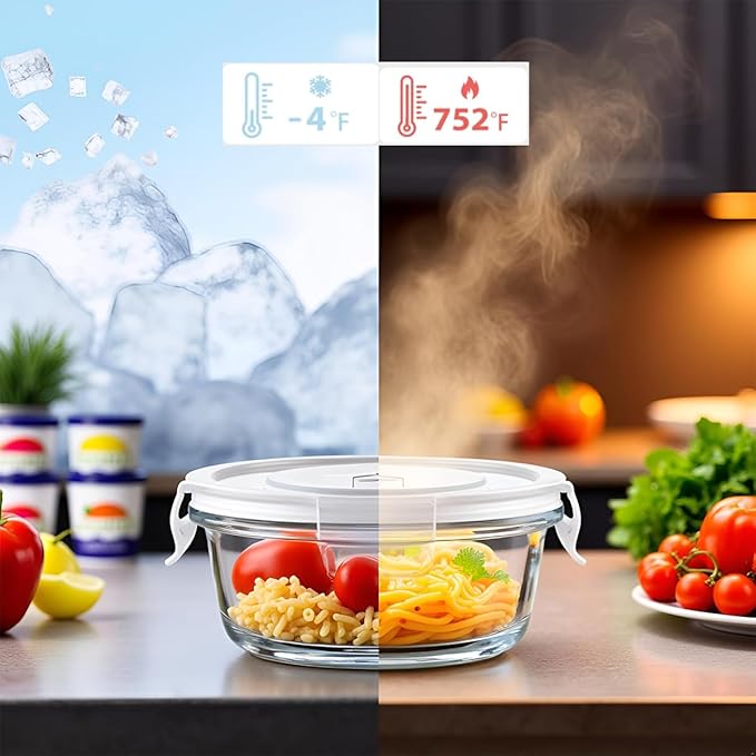 4PC Square Glass Containers With Lids (transparent)