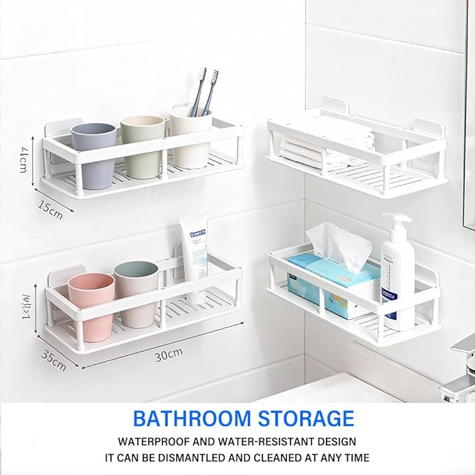 2pc Cosmetic Storage for Dresser Vanity and Bathroom Countertop, Detachable Storage Rack,No Drill Shelves for Wall, Cosmetic Display Case