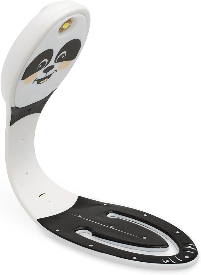 Gifts for Readers & Writers Book Light, Clip On Reading Light for Bed, 2in1 Flexilight & Bookmark, Small & Lightweight with a Soft Glow, 2 Batteries Included, Panda