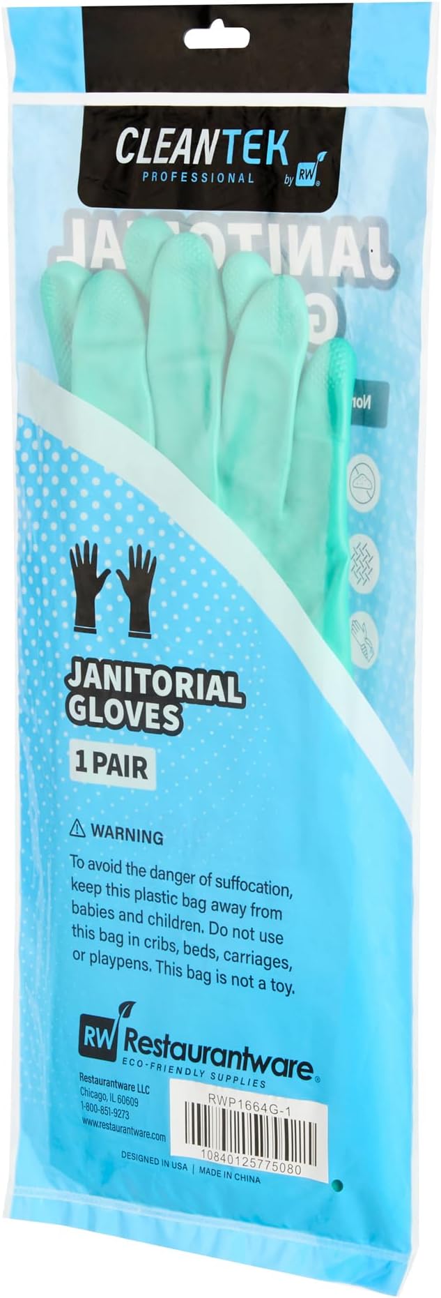 Nitrile Gloves 10 Count 15 mil Chemical Resistant Gloves Abrasion-Resistant Kitchen Cleaning Latex-Free Green