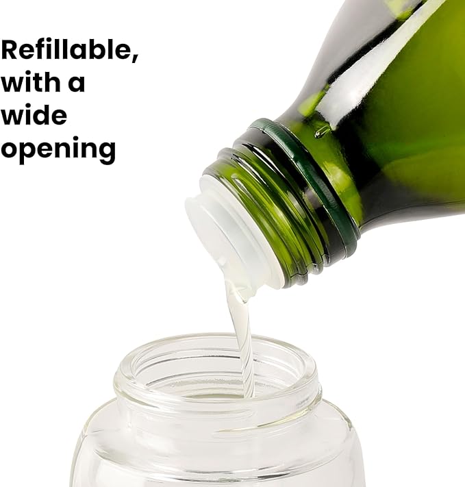 Mistifi Premium Oil Sprayer, Olive Oil Sprayer – Dark Glass Bottle for Cooking, Air Fryer & Salad – Fine Mist, Easy Press – Abyss/Olive Green