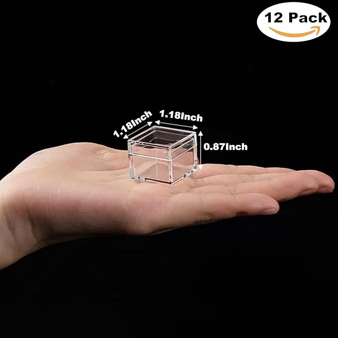 KissYou Small Acrylic Box Clear Box with Lid Acrylic Candy Boxes for Display Easter Party Decoration Plastic Square Cube