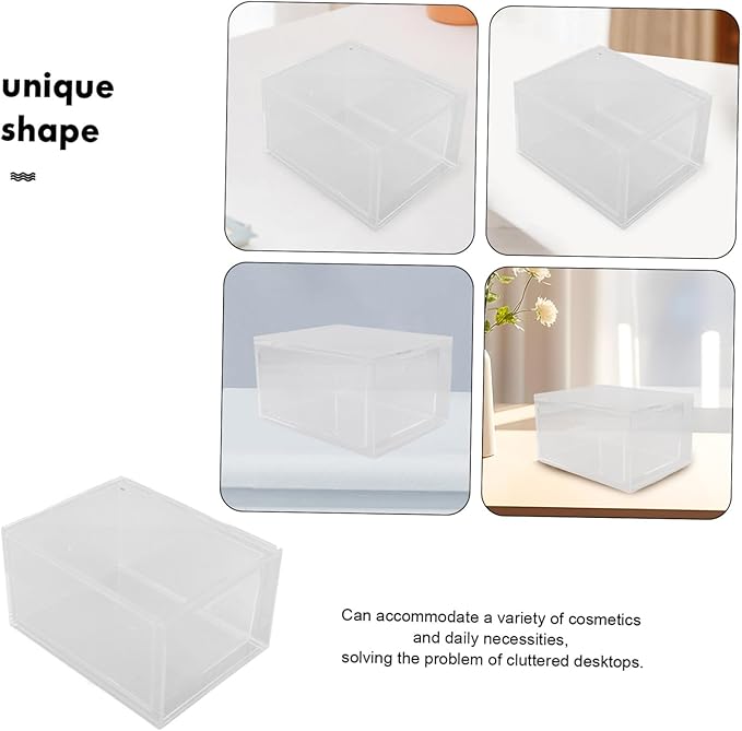 3pcs Stackable Drawer Organizer Acrylic Makeup Storage Container Easy Access for Desk Supplies and Cosmetics for Bathroom and Vanity Use