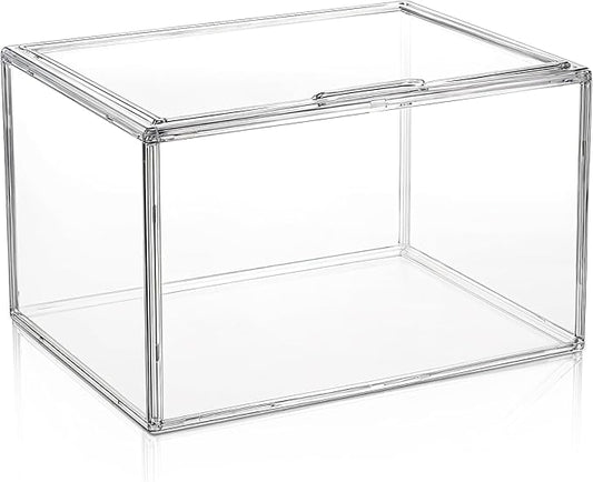 Stackable Display Storage Box with Magnetic Door, Clear Acrylic Display Case, Dustproof Book & Cosmetic Display Cases, Hobby Display Cases for Large Figures Collectibles, Luxury Bags, Sports Shoes