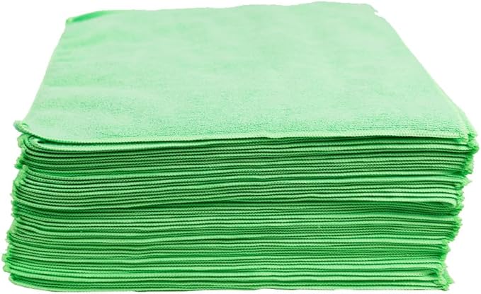 Maxshine Universal 50-Pack 16”x16” 380GSM Microfiber Cleaning Towels – Lint-Free & Ultra-Absorbent Car Detailing Towels – Scratch-Safe Multipurpose Cleaning Cloths for Garage & Home (Green)