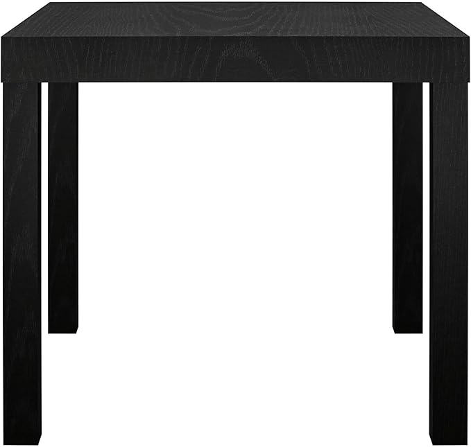 Parsons End Table Black Oak, 17.5" H x20 W x20 D, PVC Laminated Hollow Core, Water Resistant, Sturdy Square Construction, Minimal Assembly, for Living Room/Dorm/Small Apartment, 2026, Home Essential
