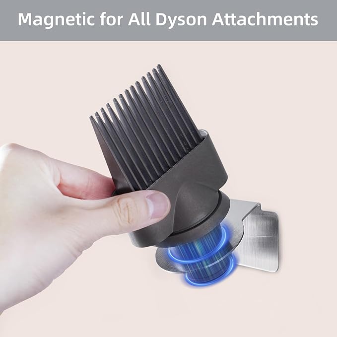 Dyson Hair Dryer Holder, Hair Dryer Wall Mount Organizer for Supersonic & Nural, Stainless Steel Dyson Blow Dryer Holder with Magnetic Rings, Waterproof & Rust Resistant for Bathroom/Salon