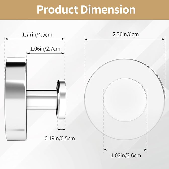 Suction Cup Hooks for Shower, Heavy Duty Towel Hooks for Walls No Damage, Modern Shower Suction Hooks for Kitchen Bathroom Wall, Glass, Mirror, Tile, Hanging Towels Robes, Chrome (2 Pack)