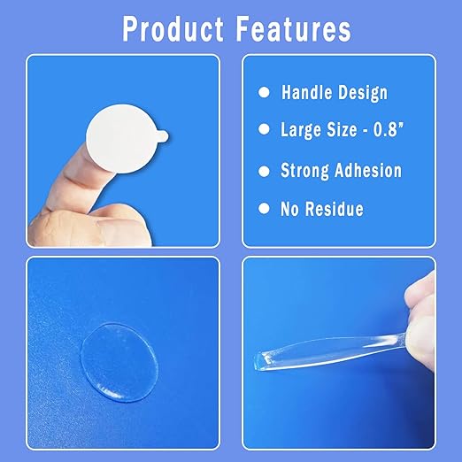 Sticky Tack Dots Double Sided, 0.79" Strong Mounting Tape Sticky Putty Easy to Peel, Removable Museum Putty Glue for Wall Hanging, Crafts, Poster, Balloons Decoration, 252 Dots