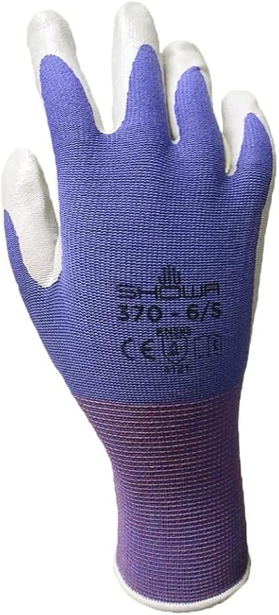 12 Pack Showa Atlas NT370 Atlas Nitrile Garden Gloves - Sizes XS, S and Large (Assorted Colors)