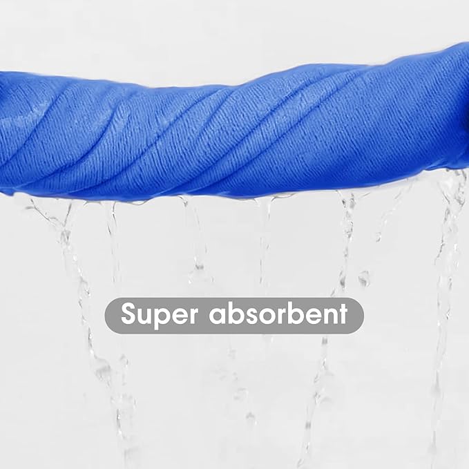 Microfiber Bath Towels, Extra Large Bathroom Towel Set, Pack of 4, 30" x 60" - Soft and Absorbent Towel for Hair, Swimming, Fitness, Sport, Yoga, Dark Blue